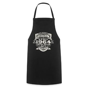 59 Birthday Man Original April Born 1964 - Cooking Apron - black - Front - AI Model Male 185 dark (185cm)