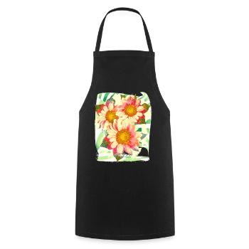 Blumen Blume - Kochschürze - Schwarz - Vorne - AI Model Male 185 dark (185cm)