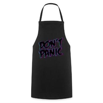 Ne paniquez pas | Couleurs changeantes - Tablier de cuisine - noir - Devant - AI Model Male 185 dark (185cm)