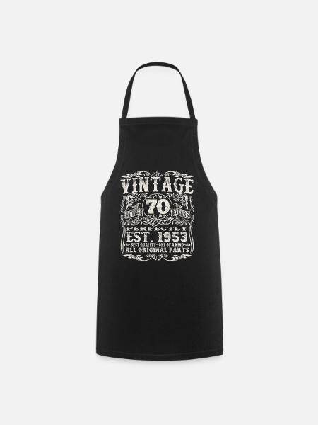né en 1953 - 70 ans - Tablier de cuisine - noir