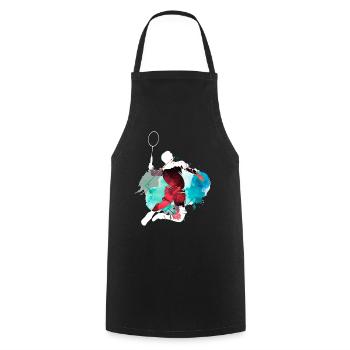 Badminton Badminton Sport Player Vintage coloré - Tablier de cuisine - noir - Devant - AI Model Male 185 dark (185cm)