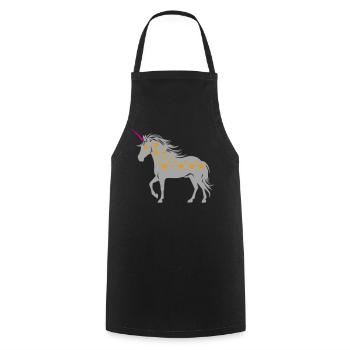 Unicorn with stars | Colors changeable - Cooking Apron - black - Front - AI Model Male 185 dark (185cm)