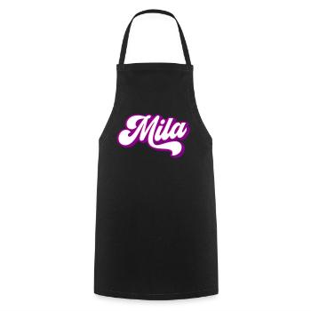 Mila | Couleurs changeantes - Tablier de cuisine - noir - Devant - AI Model Male 185 dark (185cm)
