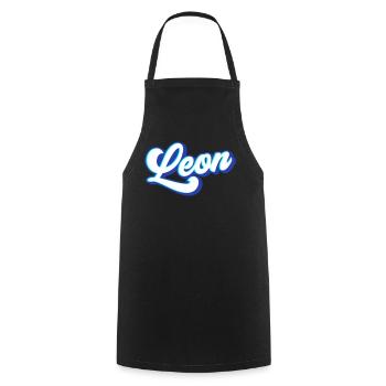 Leon | Colors changeable - Cooking Apron - black - Front - AI Model Male 185 dark (185cm)
