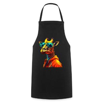 Girafe avec lunettes de soleil Girafes Colorful Cool - Tablier de cuisine - noir - Devant - AI Model Male 185 dark (185cm)