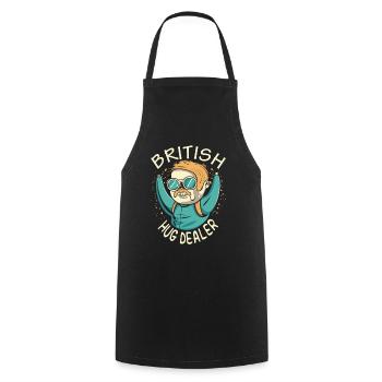 Funny 'British Hug Dealer' Tee - Cooking Apron - black - Front - AI Model Male 185 dark (185cm)