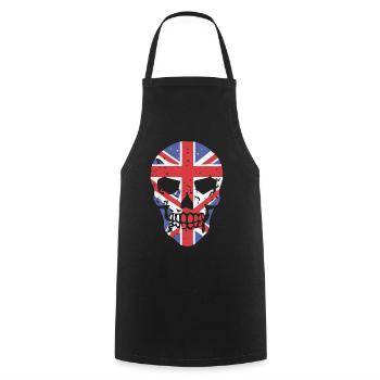 Skull with Union Jack Overlay - Cooking Apron - black - Front - AI Model Male 185 dark (185cm)