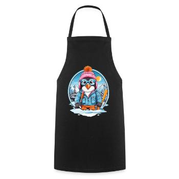 Süßer Pinguin - Kochschürze - Schwarz - Vorne - AI Model Male 185 dark (185cm)