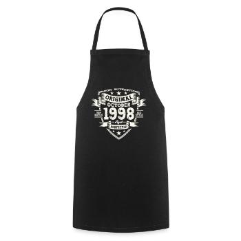 25th Birthday Husband Original October Vintage 1998 - Cooking Apron - black - Front - AI Model Male 185 dark (185cm)