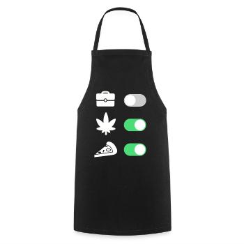 High on Life – Pizza & Chill, No Work - Kochschürze - Schwarz - Vorne - AI Model Male 185 dark (185cm)