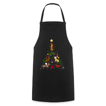 Dackel Tree Christmas - Tablier de cuisine - noir - Devant - AI Model Male 185 dark (185cm)