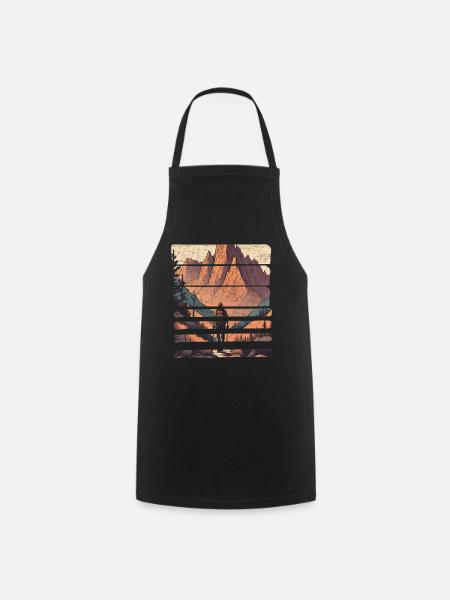 Randonnée montagnes - Tablier de cuisine - noir