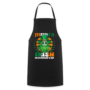 Le jour de la Saint-Patrick, tout le monde est irlandais - Tablier de cuisine - noir - Devant - AI Model Male 185 dark (185cm)