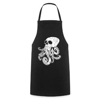 Octopus Skull - Cooking Apron - black - Front - AI Model Male 185 dark (185cm)