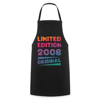 Limited Edition Birthday Party Vintage 2008 - Cooking Apron - black - Front - AI Model Male 185 dark (185cm)