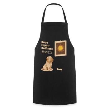 Dog and Tennis Ball Picture - Cooking Apron - black - Front - AI Model Male 185 dark (185cm)