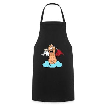 Celestial Peanut Angel Little Devil Cloud Nut - Cooking Apron - black - Front - AI Model Male 185 dark (185cm)