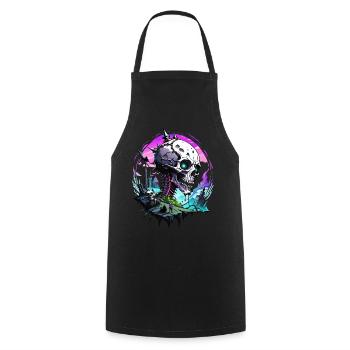 Underworld Skull // Skull Realm of the Dead FS0081 - Cooking Apron - black - Front - AI Model Male 185 dark (185cm)