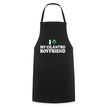 Humour Adore La Coriandre J'aime La Coriandre - Tablier de cuisine - noir - Devant - AI Model Male 185 dark (185cm)