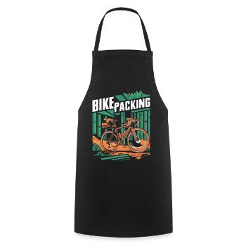 Scène d’aventure de bikepacking - Tablier de cuisine - noir - Devant - AI Model Male 185 dark (185cm)