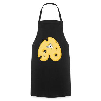 käse a - Kochschürze - Schwarz - Vorne - AI Model Male 185 dark (185cm)