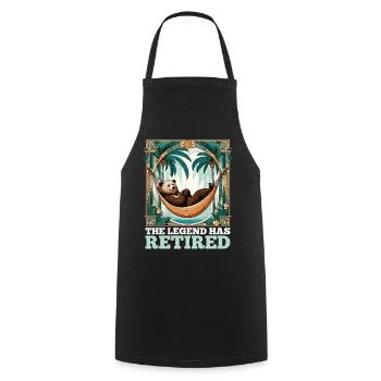 Légende Retraite Ours Cadeau de pension de retraité - Tablier de cuisine - noir - Devant - AI Model Male 185 dark (185cm)