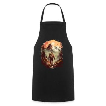 Hiking Mountain Mountains Mountaineering Climbing Nature - Cooking Apron - black - Front - AI Model Male 185 dark (185cm)