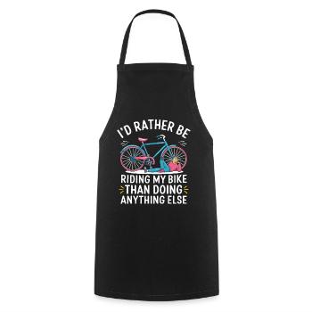 Fahrradfahrer Illustration T-Shirt Design - Kochschürze - Schwarz - Vorne - AI Model Male 185 dark (185cm)