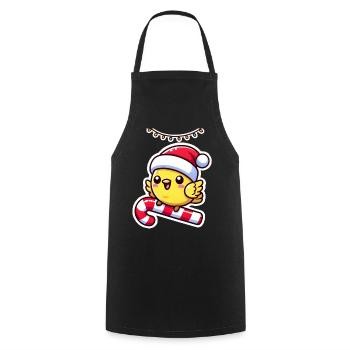 Canaries de Noël - Tablier de cuisine - noir - Devant - AI Model Male 185 dark (185cm)