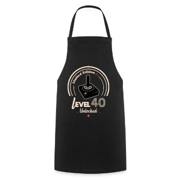 Design Gaming Level 40 Unlocked - Cooking Apron - black - Front - AI Model Male 185 dark (185cm)