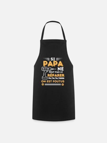 Papa meilleur réparateur bricoleur - Tablier de cuisine - noir