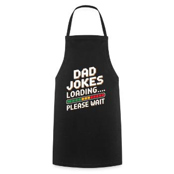 Dad Jokes Loading - Pixel Retro Humor Father Gift - Cooking Apron - black - Front - AI Model Male 185 dark (185cm)