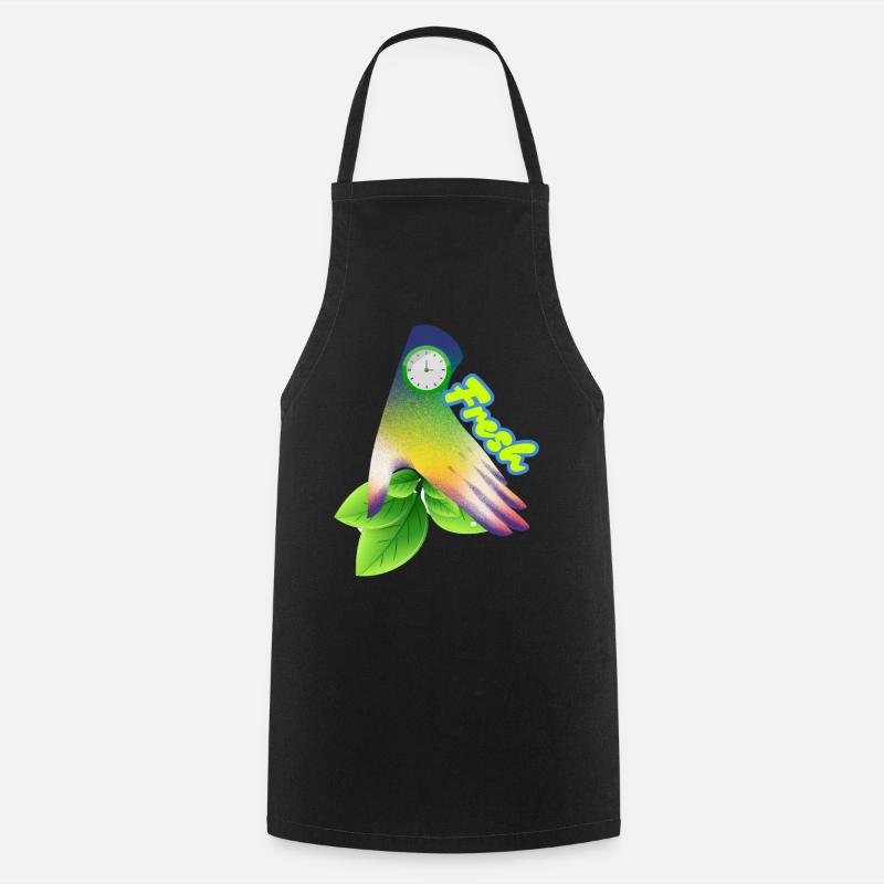 Design der frischen Gradient-Blattuhr - Kochschürze - Schwarz