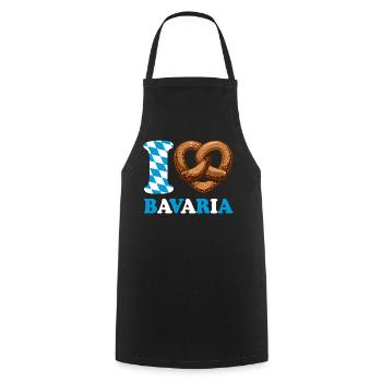 J’aime le bretzel de Bavière - Coeur - Dire - Tablier de cuisine - noir - Devant - AI Model Male 185 dark (185cm)