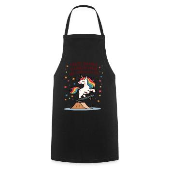 Planche à roulettes Licorne - Tablier de cuisine - noir - Devant - AI Model Male 185 dark (185cm)