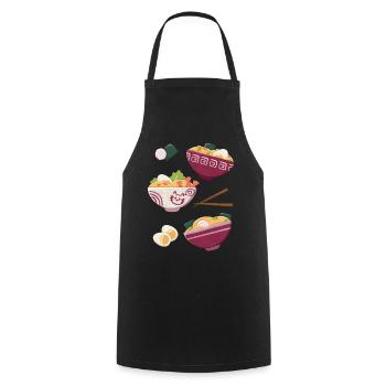 Ramen Japanisches Essen Katzen Design - Kochschürze - Schwarz - Vorne - AI Model Male 185 dark (185cm)