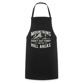 Mountains are hill areas - hilarious pun - Kochschürze - Schwarz - Vorne - AI Model Male 185 dark (185cm)