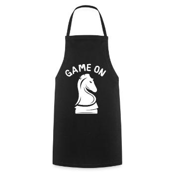 game on Chess Knight - Chess Players and Clubs - Cooking Apron - black - Front - AI Model Male 185 dark (185cm)