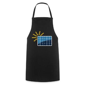 Die Sonne schickt keine Rechnung - Solarenergie - Kochschürze - Schwarz - Vorne - AI Model Male 185 dark (185cm)