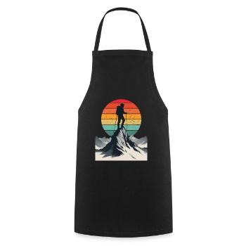 Adventurer at the Mountain Summit - Cooking Apron - black - Front - AI Model Male 185 dark (185cm)