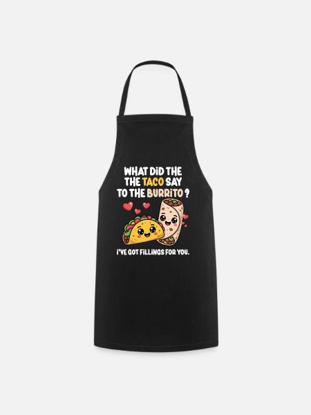 Taco Burrito Love Mexican Food Lover - Tablier de cuisine - noir
