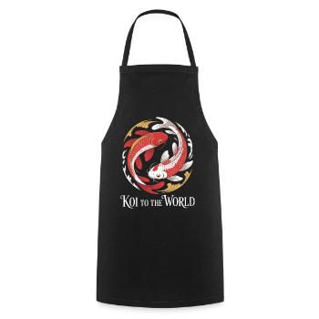 Humor Koi Fish Japanese Asian - Cooking Apron - black - Front - AI Model Male 185 dark (185cm)