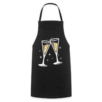 Sektglas Prosecco Sekt Alkohol Prost - Cooking Apron - black - Front - AI Model Male 185 dark (185cm)