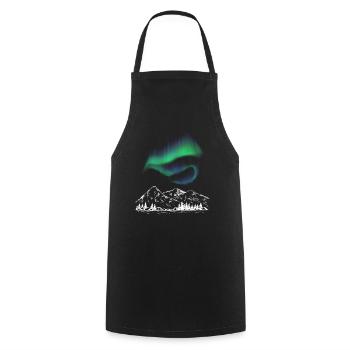 Aurora Alpine Chart - Cooking Apron - black - Front - AI Model Male 185 dark (185cm)