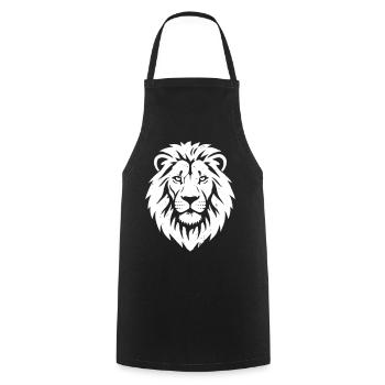 Lion Head King of Animals Vector - Cooking Apron - black - Front - AI Model Male 185 dark (185cm)