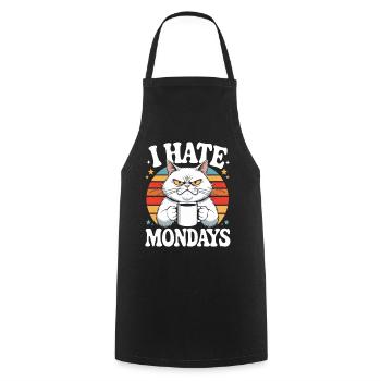 Mürrische Katze Ich Hasse Montage - Cooking Apron - black - Front - AI Model Male 185 dark (185cm)