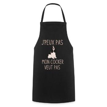 I can't my cocker spaniel doesn't want to - Cooking Apron - black - Front - AI Model Male 185 dark (185cm)