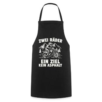 Two wheels. One goal. No asphalt. - Cooking Apron - black - Front - AI Model Male 185 dark (185cm)