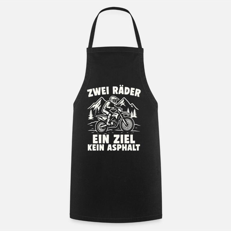 Two wheels. One goal. No asphalt. - Cooking Apron - black