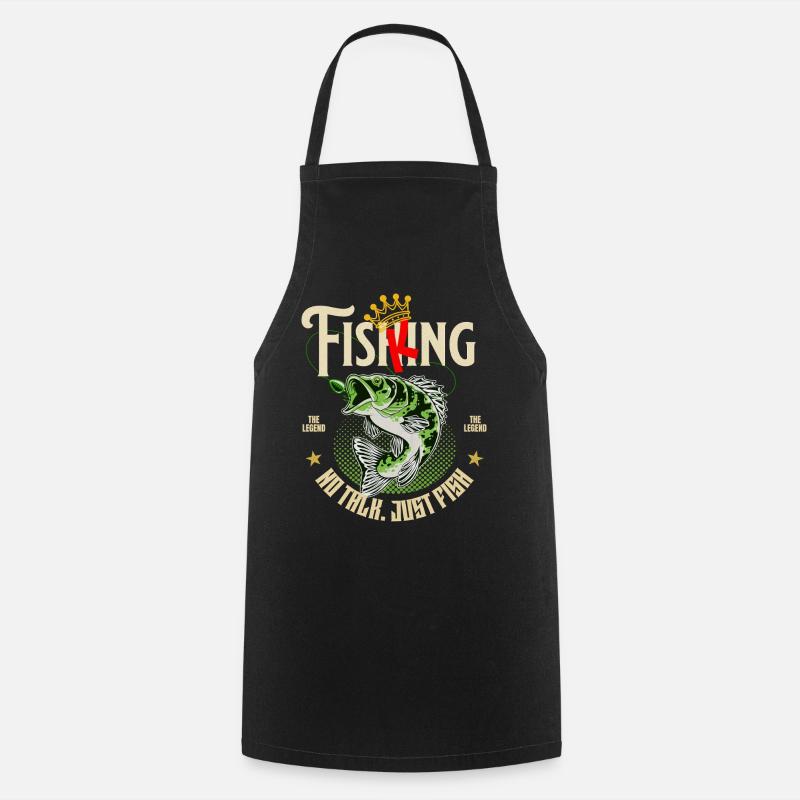 Fish King Angler Design - Kochschürze - Schwarz